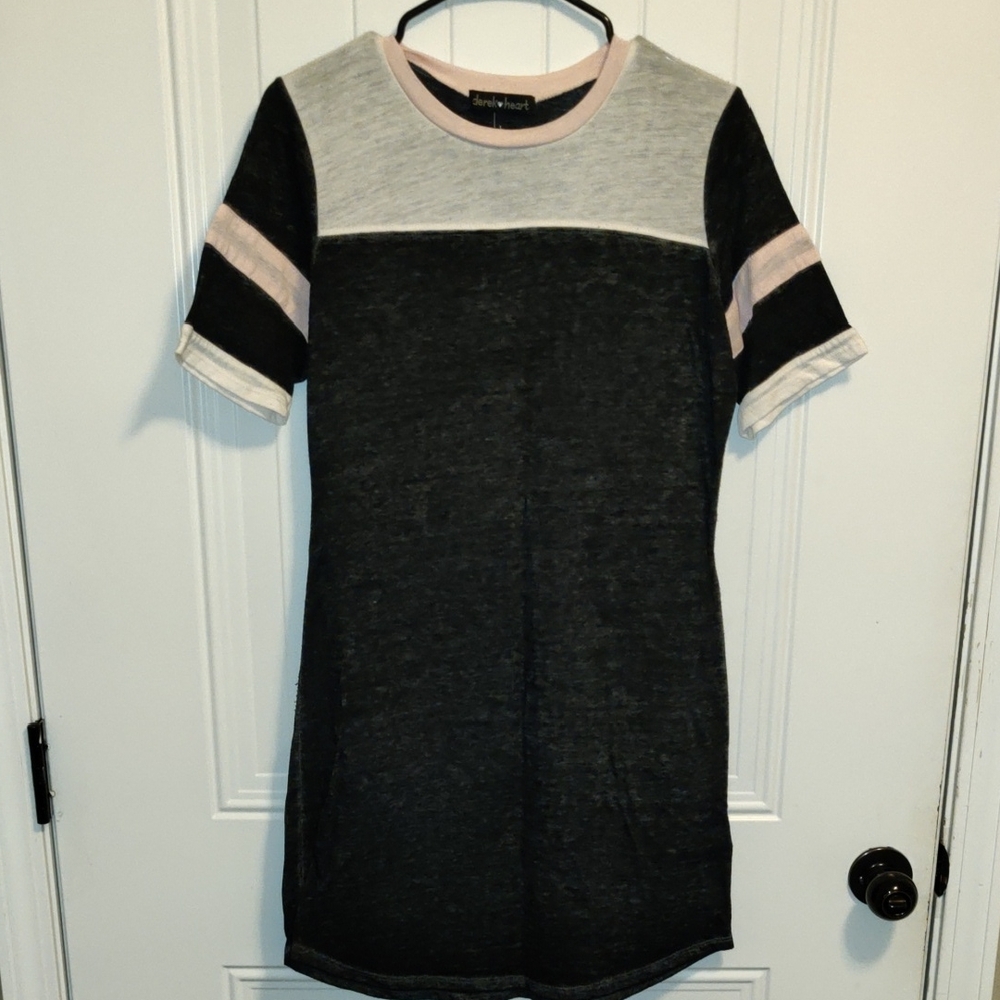Derek Heart Black and Cream Mini Dress